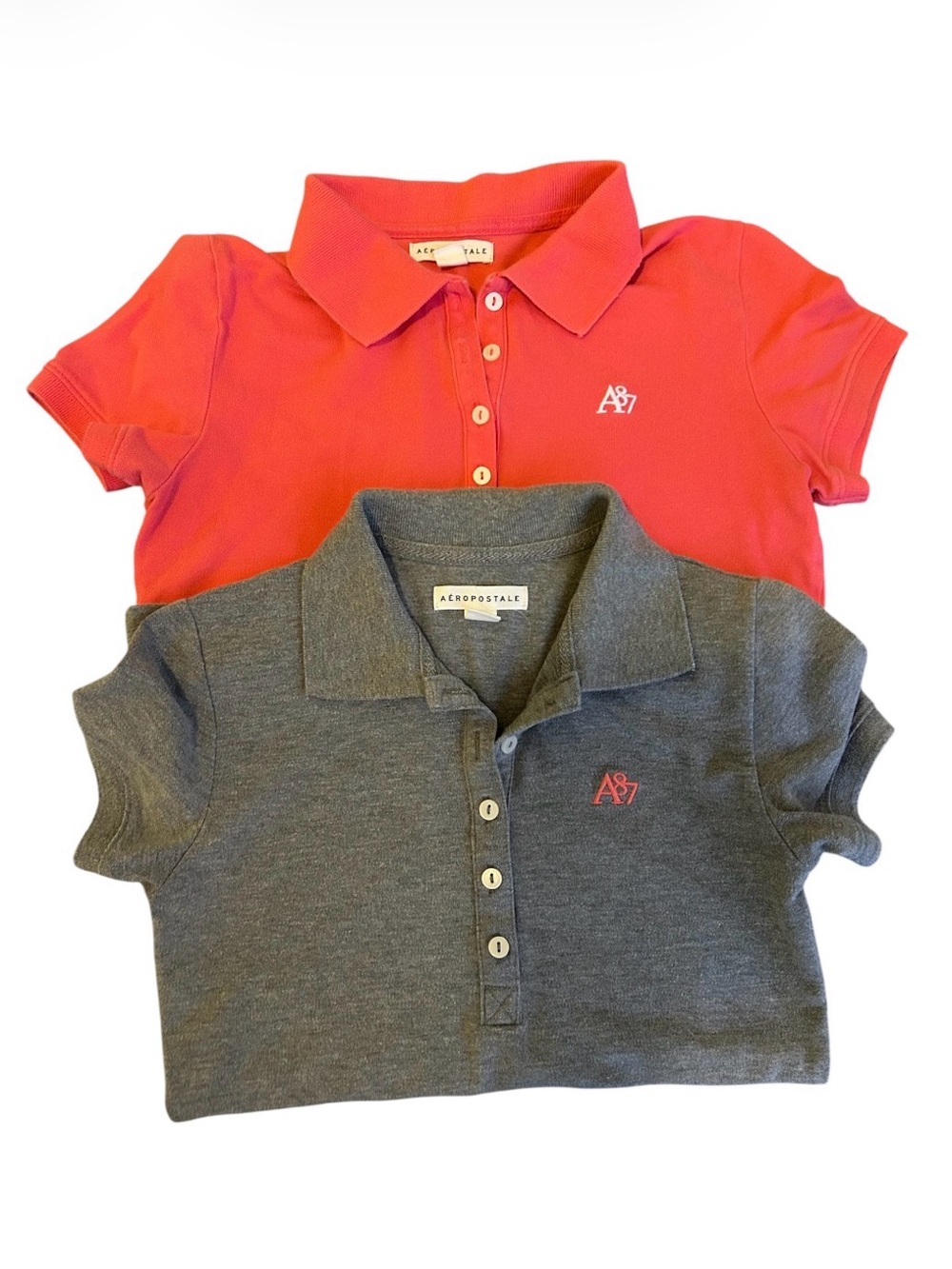 2 - Aeropostale Polo Shirts - Pink and Gray size XS